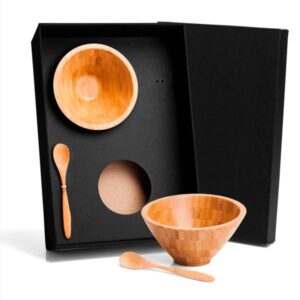 Kit Café da Manhã em Bambu Personalizado - MKT-90112 para Brindes de Eventos e Feiras da Zen Brindes.