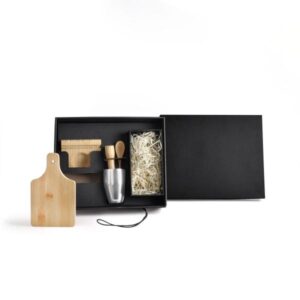 Kit Caipirinha em Bambu 6 Peças Personalizado - MKT-9051Y para Brindes de Eventos e Feiras da Zen Brindes.