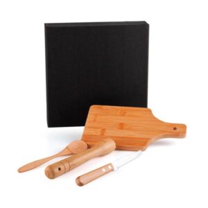 Kit Caipirinha em Bambu Ibiza 4 Peças Personalizado - MKC-00283 para Brindes de Eventos e Feiras da Zen Brindes.