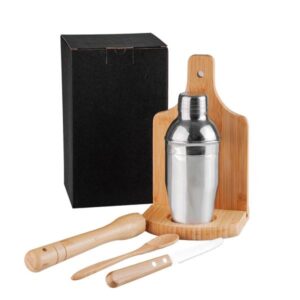 Kit Caipirinha em Bambu Ibiza Personalizado - MKC-00423 para Brindes de Eventos e Feiras da Zen Brindes.