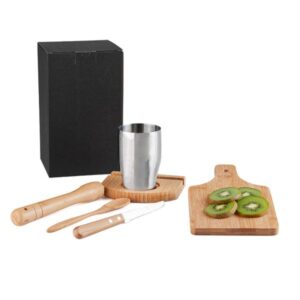 Kit Caipirinha em Bambu Ibiza Personalizado - MKC-00443 para Brindes de Eventos e Feiras da Zen Brindes.