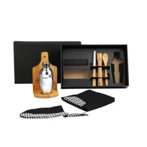 Kit Caipirinha em Bambu Personalizado 8 Peças - MKE-01423 para Brindes de Eventos e Feiras da Zen Brindes.