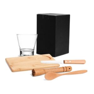 Kit Caipirinha em Bambu Personalizado - MKC-00353 para Brindes de Eventos e Feiras da Zen Brindes.