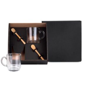 Kit Canecas com Colheres Personalizado - MKT-9039F para Brindes de Eventos e Feiras da Zen Brindes.