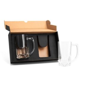 Kit Canecas de Vidro para Chopp Personalizado - MKT-90024 para Brindes de Eventos e Feiras da Zen Brindes.