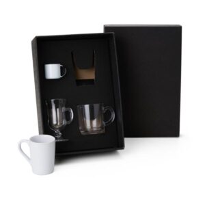 Kit Canecas para Café e Chá Personalizado - MKT-90271 para Brindes de Eventos e Feiras da Zen Brindes.