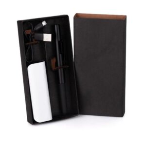 Kit Carregador Portátil USB com Caneta Personalizado - MKT-9036M para Brindes de Eventos e Feiras da Zen Brindes.