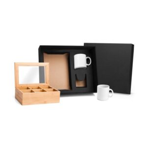 Kit Chá em Bambu e Caneca Personalizado - MKT-90118 para Brindes de Eventos e Feiras da Zen Brindes.