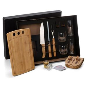Kit Churrasco Drinks e Baralho Personalizado - MKT-90078 para Brindes de Eventos e Feiras da Zen Brindes.