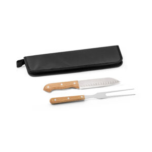 Kit Churrasco Personalizado com Estojo 2 Peças - S94365 para Brindes de Eventos e Feiras da Zen Brindes.