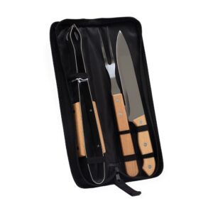 Kit Churrasco com Capa Personalizado 3 Peças - X12461 para Brindes de Eventos e Feiras da Zen Brindes.