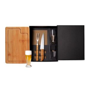 Kit Churrasco com Copos Personalizado - MKT-9064J para Brindes de Eventos e Feiras da Zen Brindes.