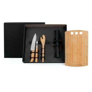 Kit Churrasco com Esteira Grill 5 Peças Personalizado - MKT-90224 para Brindes de Eventos e Feiras da Zen Brindes.