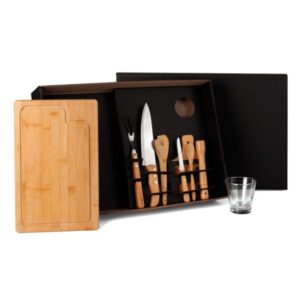 Kit Churrasco e Caipirinha Personalizado 9 Peças - MKT-90037 para Brindes de Eventos e Feiras da Zen Brindes.