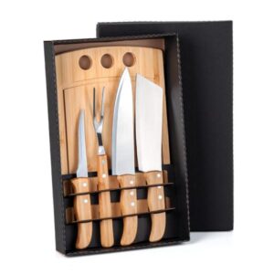 Kit Churrasco e Cozinha Personalizado 5 Peças - MME-21543 para Brindes de Eventos e Feiras da Zen Brindes.