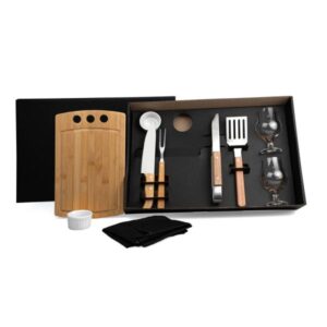 Kit Churrasco e Hambúrguer Personalizado 10 Peças - MKT-90254 para Brindes de Eventos e Feiras da Zen Brindes.
