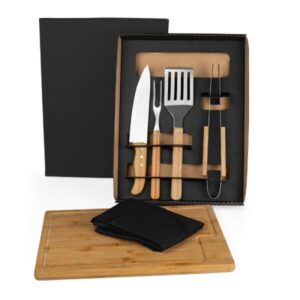 Kit Churrasco e Hambúrguer Personalizado 6 Peças - MKT-90252 para Brindes de Eventos e Feiras da Zen Brindes.
