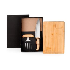 Kit Churrasco em Bambu Personalizado - MME-19903 para Brindes de Eventos e Feiras da Zen Brindes.