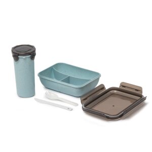 Kit Copo e Marmita Fibra de Bambu Personalizado - X08029 para Brindes de Eventos e Feiras da Zen Brindes.