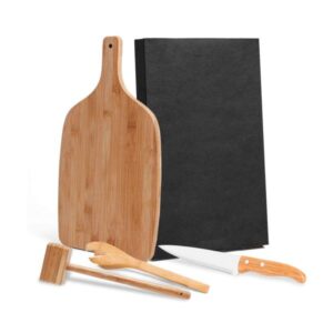 Kit Cozinha Personalizado com Tábua e Martelo 4 Peças - MMB-33303 para Brindes de Eventos e Feiras da Zen Brindes.