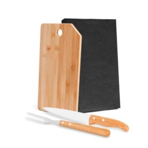 Kit Cozinha Personalizado em Bambu e Inox Oregon - MMB-20063 para Brindes de Eventos e Feiras da Zen Brindes.