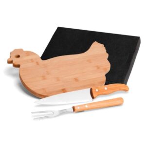 Kit Cozinha Tábua de Galinha Personalizado - MMB-41063 para Brindes de Eventos e Feiras da Zen Brindes.