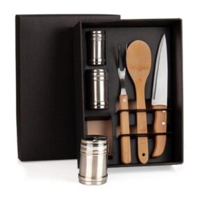 Kit Cozinha e Tempero 6 Peças Personalizado - MKT-90107 para Brindes de Eventos e Feiras da Zen Brindes.