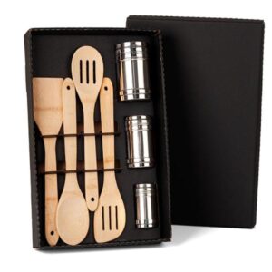 Kit Cozinha e Tempero 7 Peças Personalizado - MKT-90108 para Brindes de Eventos e Feiras da Zen Brindes.