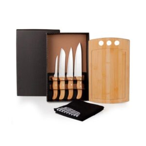 Kit Cozinha em Bambu Personalizado 6 Peças - MME-21843 para Brindes de Eventos e Feiras da Zen Brindes.