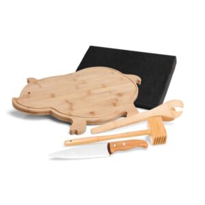 Kit Cozinha em Bambu Personalizado - MMB-40303 para Brindes de Eventos e Feiras da Zen Brindes.