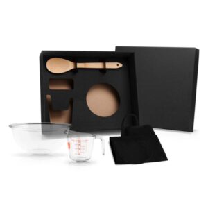 Kit Cozinha em Vidro e Bambu 4 Peças Personalizado - MKT-90144 para Brindes de Eventos e Feiras da Zen Brindes.
