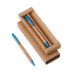 Kit Ecológico Personalizado Caneta e Lapiseira Cortiça - X06083 para Brindes de Eventos e Feiras da Zen Brindes.