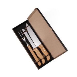 Kit Faca 7" 8" e Garfo Personalizado - MKF-02853 para Brindes de Eventos e Feiras da Zen Brindes.