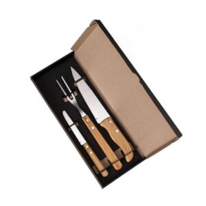 Kit Facas Personalizado 3 Peças para Brindes Corporativos - MKF-02723 para Brindes de Eventos e Feiras da Zen Brindes.