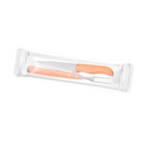 Kit Garfo e Faca 7" em Bambu Personalizado - MKF-90403-EPP para Brindes de Eventos e Feiras da Zen Brindes.
