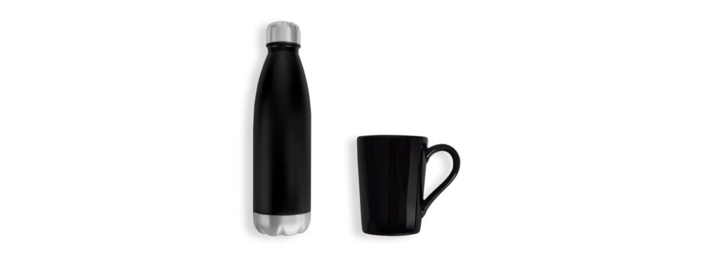 Kit Garrafa e Caneca 2 Peças Personalizado - MKT-90291 para Brindes de Eventos e Feiras da Zen Brindes.