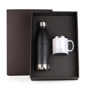 Kit Garrafa e Caneca 2 Peças Personalizado - MKT-9039D para Brindes de Eventos e Feiras da Zen Brindes.