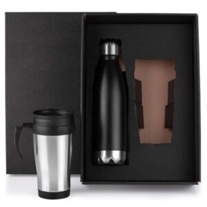Kit Garrafa e Caneca 2 Peças Personalizado - MKT-9040U para Brindes de Eventos e Feiras da Zen Brindes.