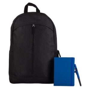 Kit Mochila Caderneta e Caneta Personalizado - MKT-90259 para Brindes de Eventos e Feiras da Zen Brindes.
