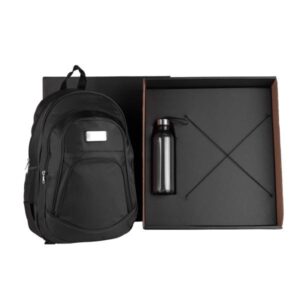 Kit Mochila Personalizado com Squeeze 2 Peças - MKT-9043S para Brindes de Eventos e Feiras da Zen Brindes.