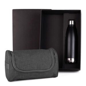 Kit Necessaire e Garrafa Personalizado - MKT-9023S para Brindes de Eventos e Feiras da Zen Brindes.