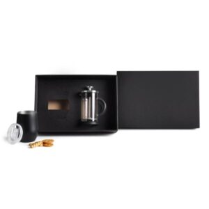 Kit Personalizado Prensa Francesa e Copo Térmico - MKT-90310 para Brindes de Eventos e Feiras da Zen Brindes.