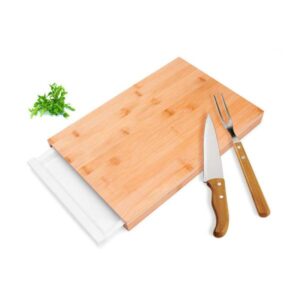Kit Personalizado de Cozinha em Bambu e Inox 4 Peças - MMB-37063 para Brindes de Eventos e Feiras da Zen Brindes.
