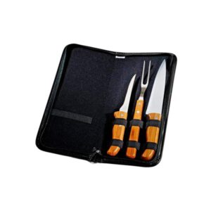 Kit Personalizado de Facas Inox e Bambu com Estojo - MPB-00103 para Brindes de Eventos e Feiras da Zen Brindes.