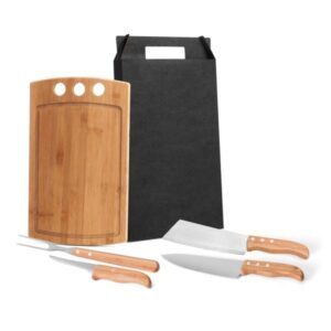 Kit Personalizado para Churrasco e Cozinha 5 Peças - MMB-21543 para Brindes de Eventos e Feiras da Zen Brindes.