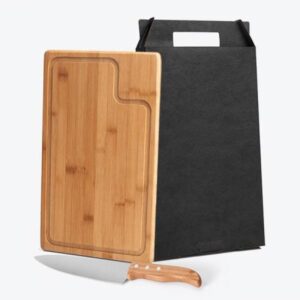Kit Personalizado para Churrasco em Bambu e Inox - MMB-04083 para Brindes de Eventos e Feiras da Zen Brindes.