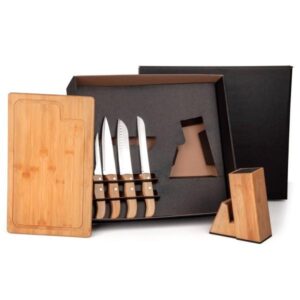 Kit Personalizado para Cozinha com Cepo 6 Peças - MKT-90163 para Brindes de Eventos e Feiras da Zen Brindes.