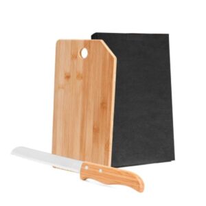 Kit Personalizado para Cozinha em Bambu e Inox 2 Peças - MPD-20053 para Brindes de Eventos e Feiras da Zen Brindes.
