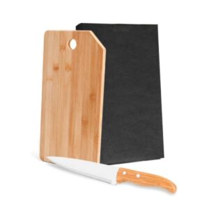 Kit Personalizado para Cozinha em Bambu e Inox Oregon - MMB-20073 para Brindes de Eventos e Feiras da Zen Brindes.