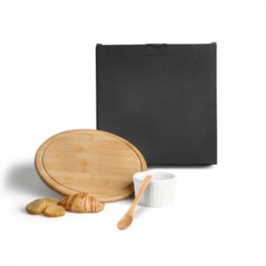 Kit Personalizado para Petiscos em Bambu 3 Peças - MPD-153A3 para Brindes de Eventos e Feiras da Zen Brindes.